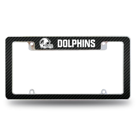 NFL Miami Dolphins All Over Chrome License Plate Frame Fan Gear NFL Miami Dolphins