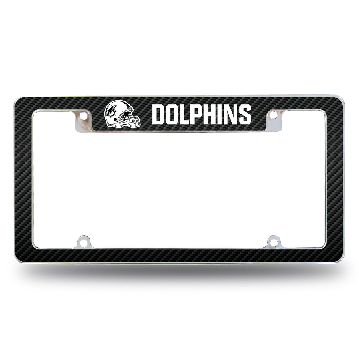 NFL Miami Dolphins All Over Chrome License Plate Frame Fan Gear NFL Miami Dolphins