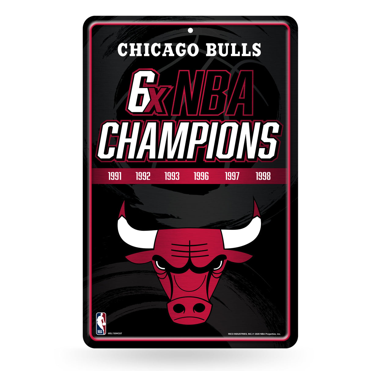 NBA Chicago Bulls Large Metal Sign Fan Gear NBA Chicago Bulls