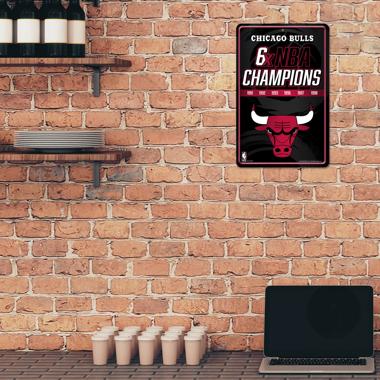 NBA Chicago Bulls Large Metal Sign Fan Gear NBA Chicago Bulls