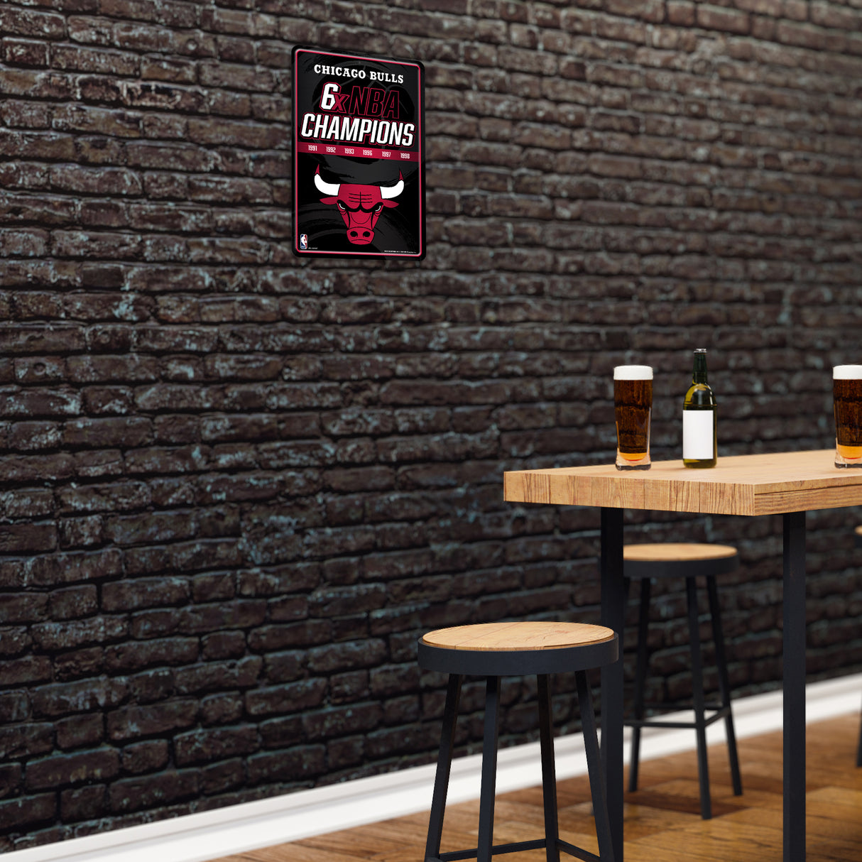 NBA Chicago Bulls Large Metal Sign Fan Gear NBA Chicago Bulls