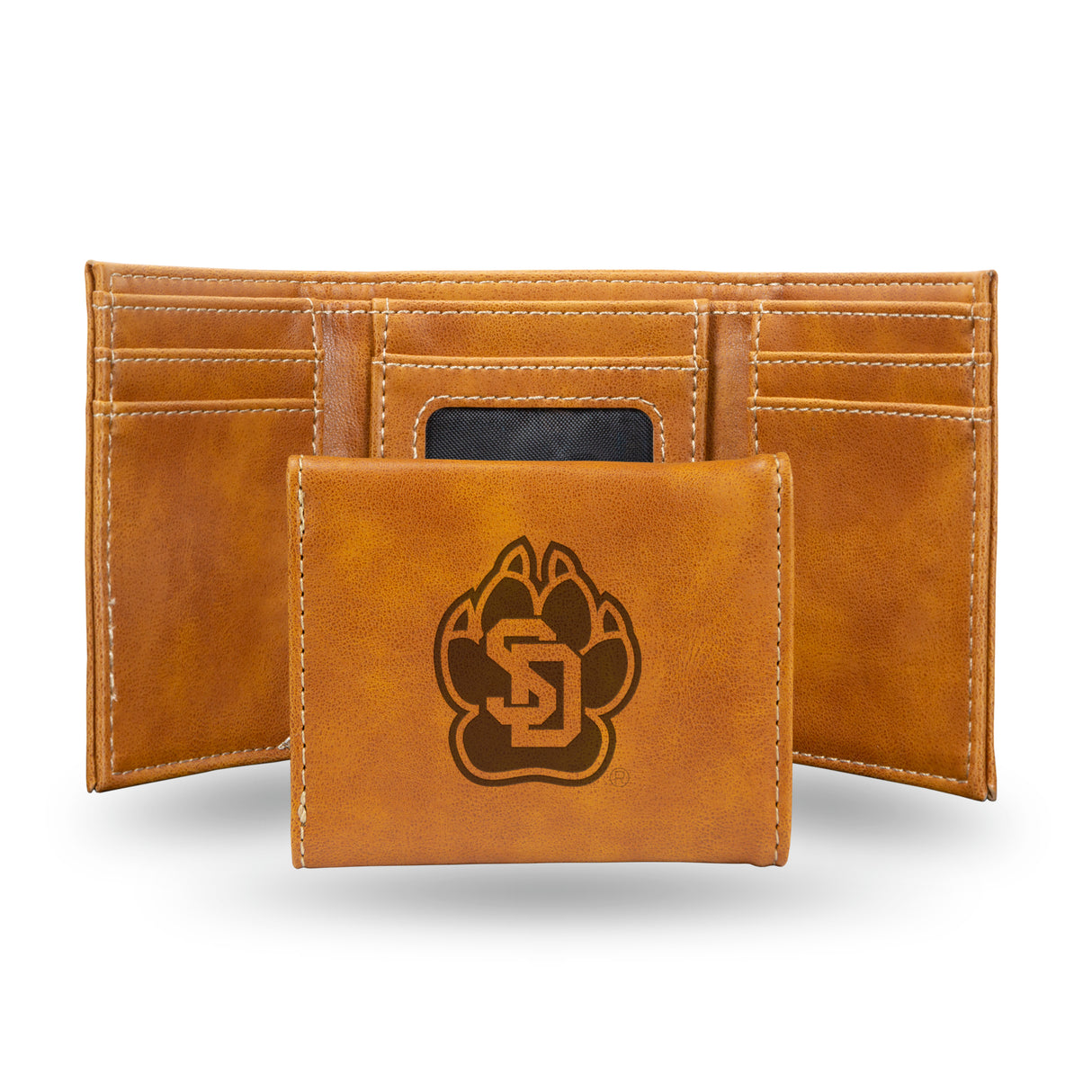 NCAA South Dakota Coyotes Laser Engraved Tri-Fold Wallet Fan Gear NCAA South Dakota Coyotes