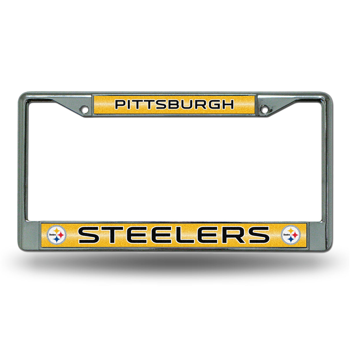 NFL Pittsburgh Steelers Chrome Glitter License Plate Frame Fan Gear NFL Pittsburgh Steelers