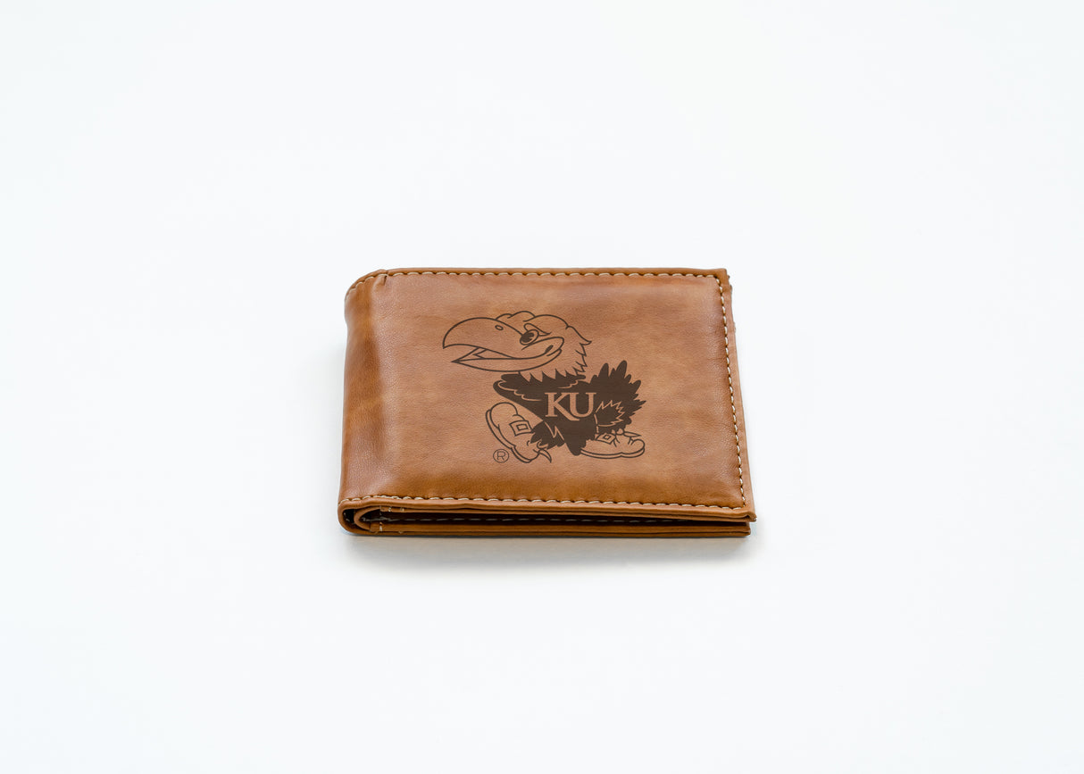 NCAA Kansas Jayhawks Laser Engraved Bill-Fold Fan Gear NCAA Kansas Jayhawks