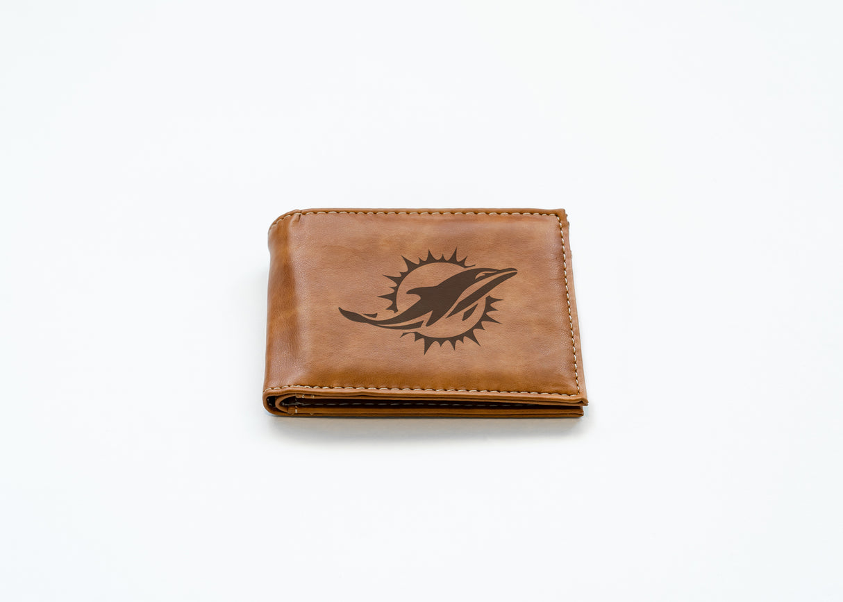 NFL Miami Dolphins Laser Engraved Bill-Fold Fan Gear NFL Miami Dolphins