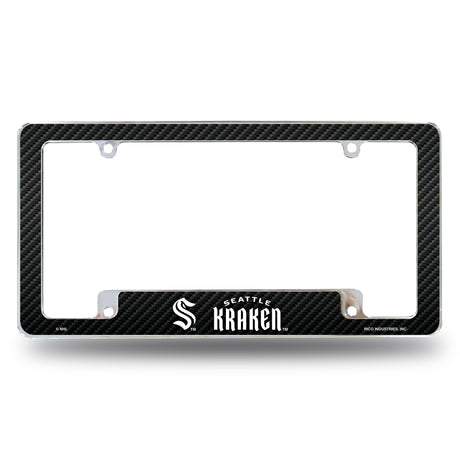 NHL Seattle Kraken All Over Chrome License Plate Frame Fan Gear NHL Seattle Kraken