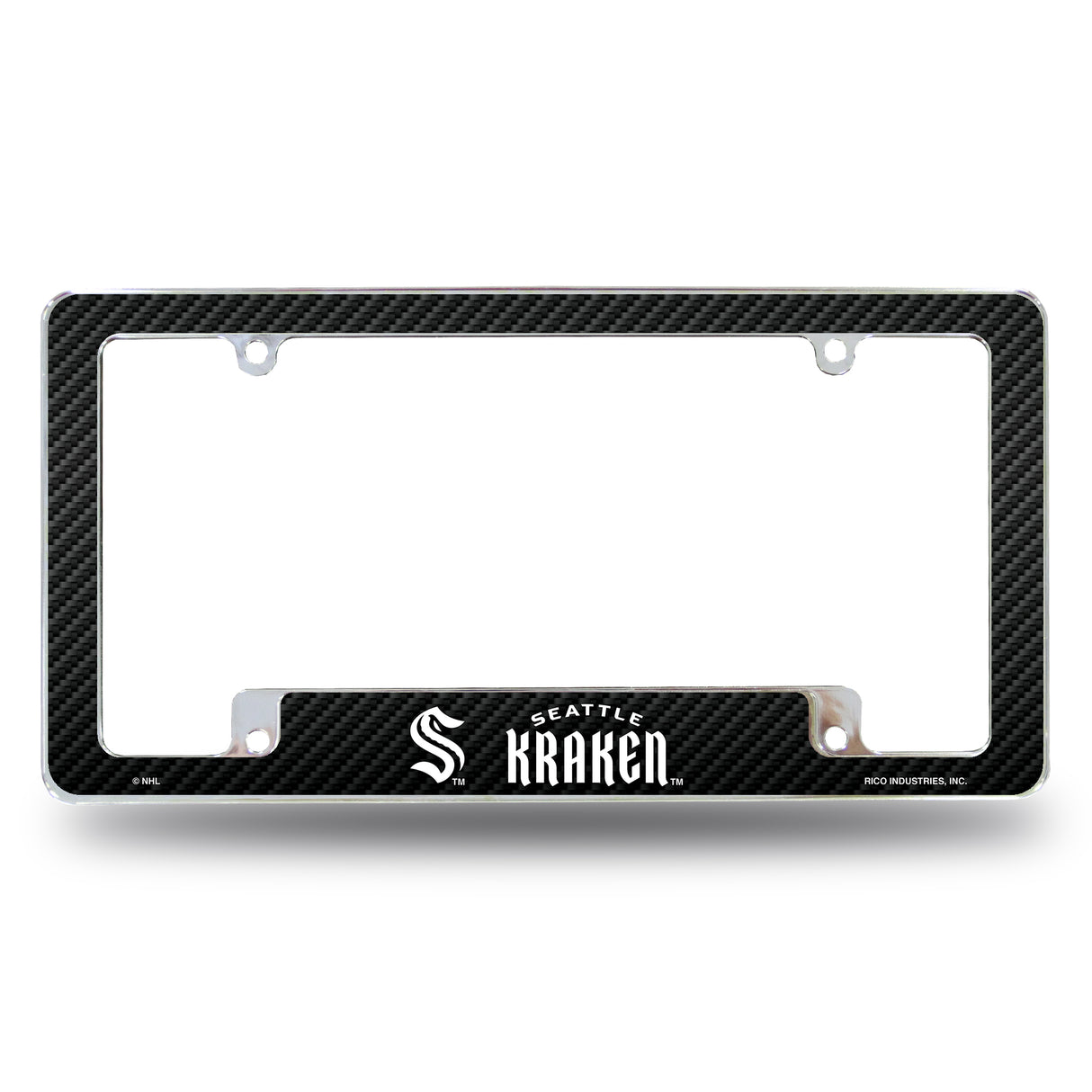 NHL Seattle Kraken All Over Chrome License Plate Frame Fan Gear NHL Seattle Kraken
