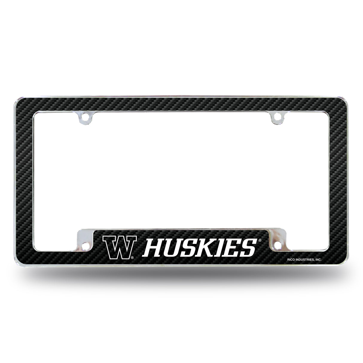 NCAA Washington Huskies All Over Chrome License Plate Frame Fan Gear NCAA Washington Huskies