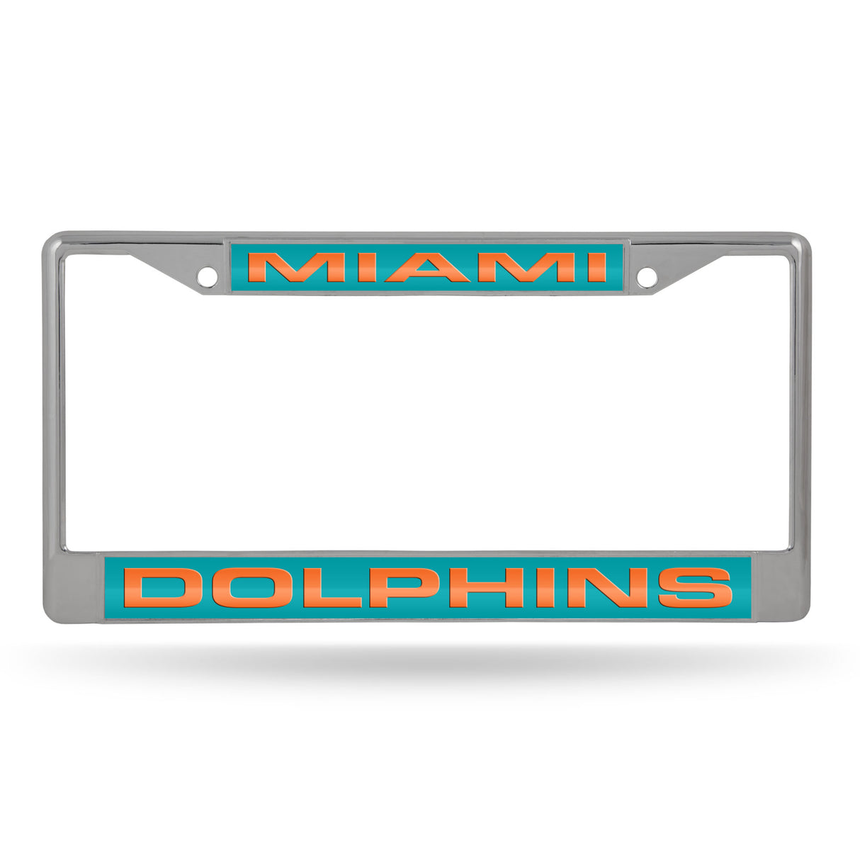 NFL Miami Dolphins Laser Cut Chrome License Plate Frame Fan Gear NFL Miami Dolphins
