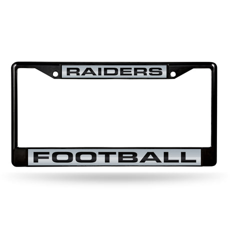 NFL Las Vegas Raiders Laser Cut Black Chrome License Plate Frame Fan Gear NFL Las Vegas Raiders