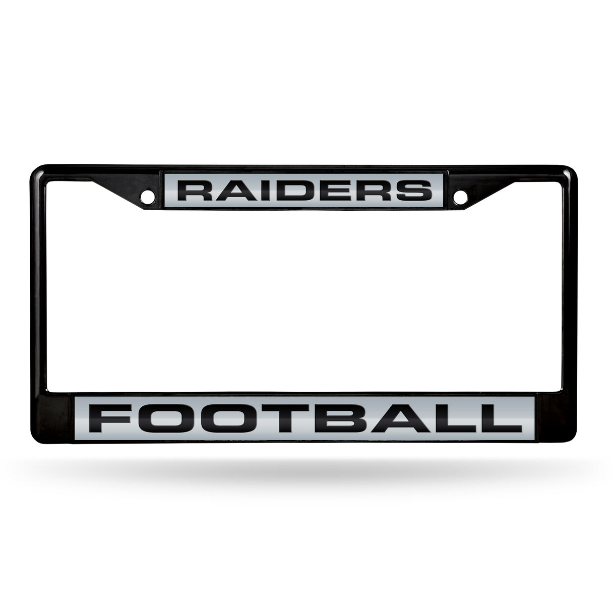NFL Las Vegas Raiders Laser Cut Black Chrome License Plate Frame Fan Gear NFL Las Vegas Raiders