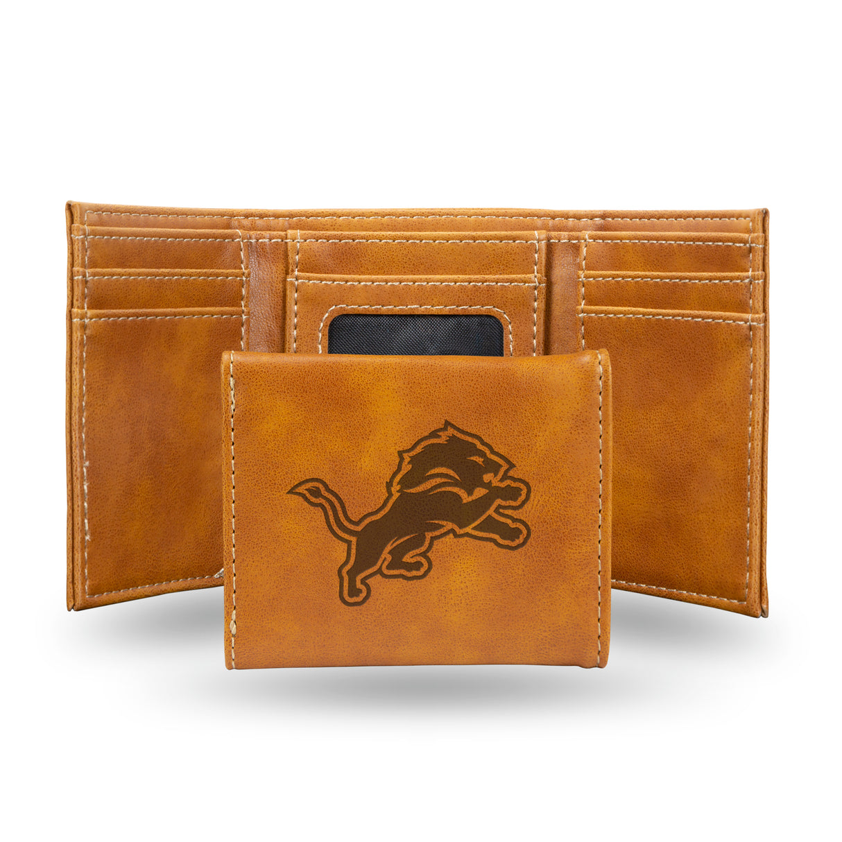 NFL Detroit Lions Laser Engraved Trifold Wallet Fan Gear NFL Detroit Lions