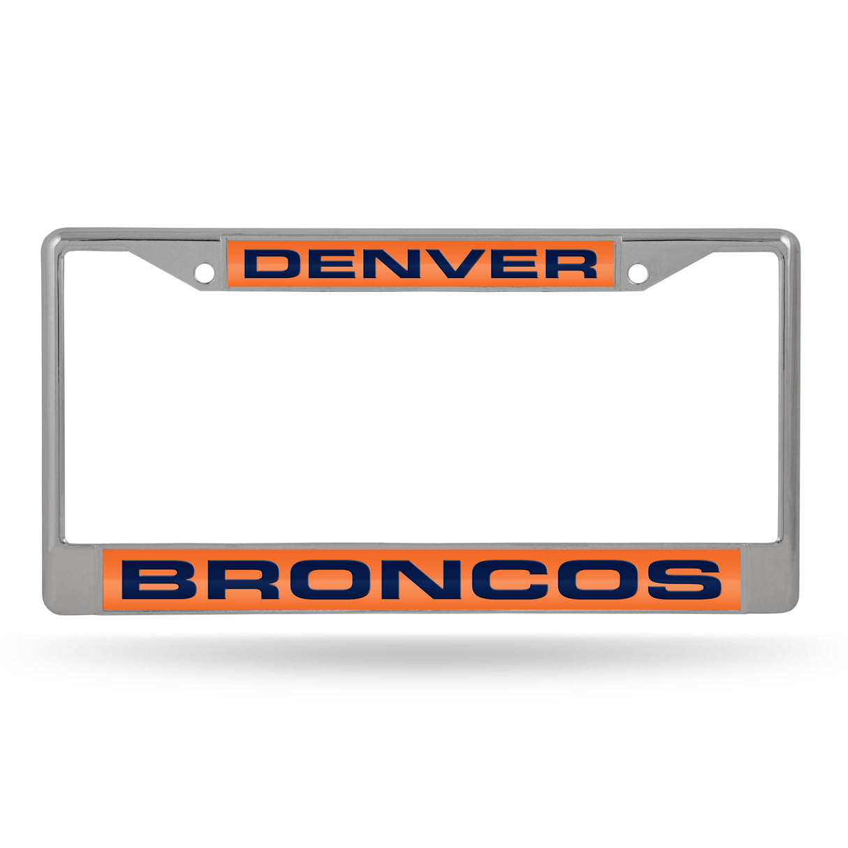 NFL Denver Broncos Laser Cut Chrome License Plate Frame Fan Gear NFL Denver Broncos
