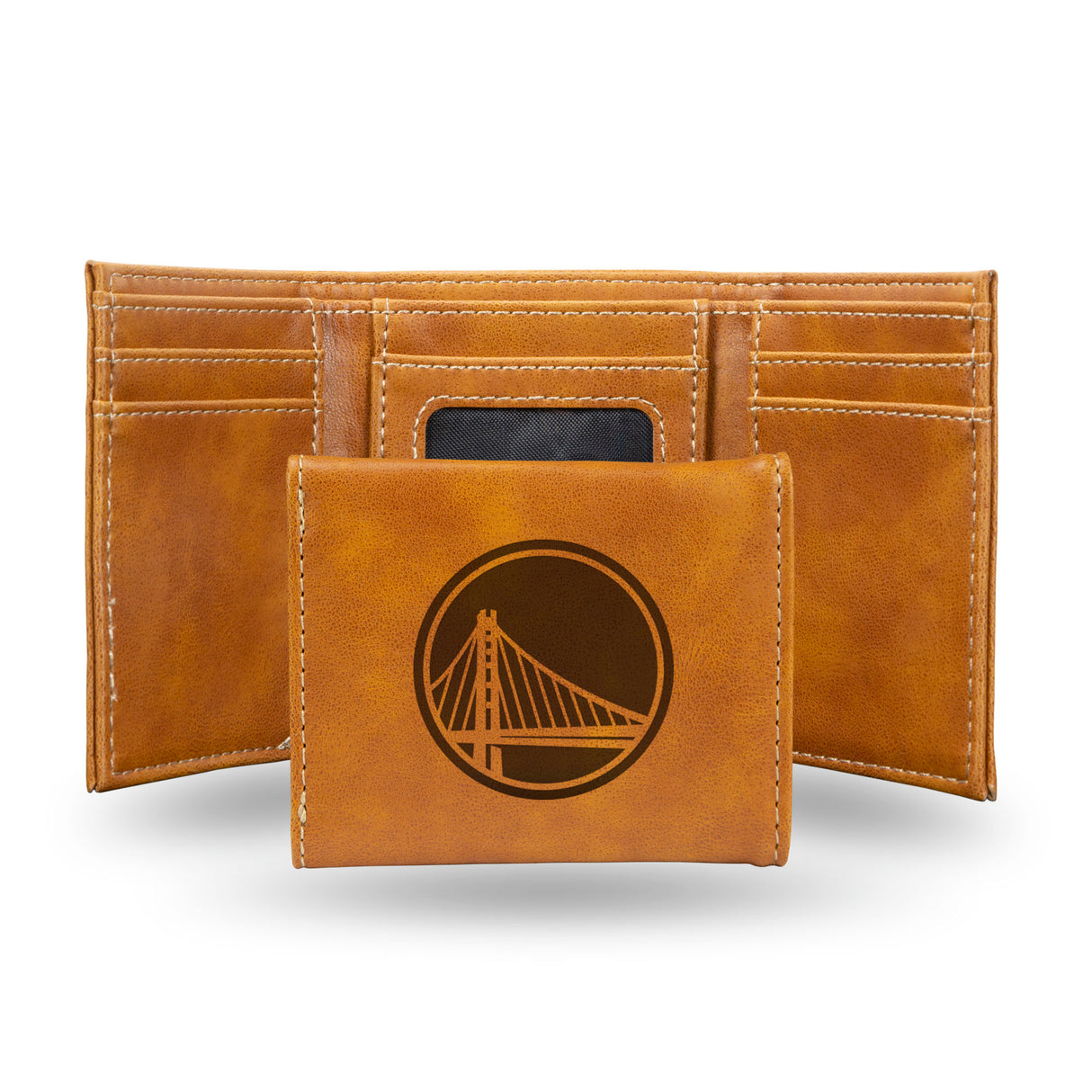 NBA Golden State Warriors Laser Engraved Trifold Wallet Fan Gear NBA Golden State Warriors