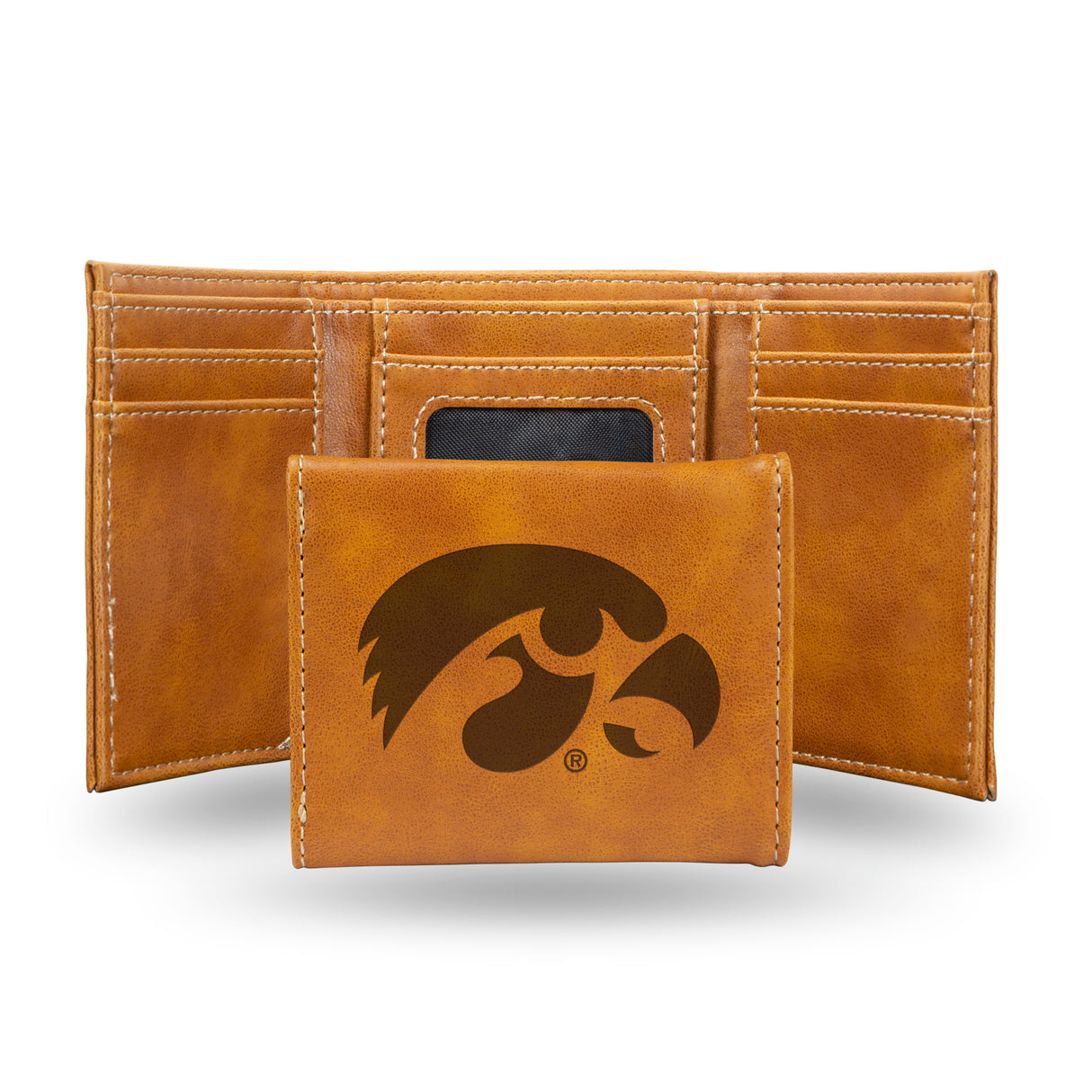 NCAA Iowa Hawkeyes Laser Engraved Tri-Fold Wallet Fan Gear NCAA Iowa Hawkeyes