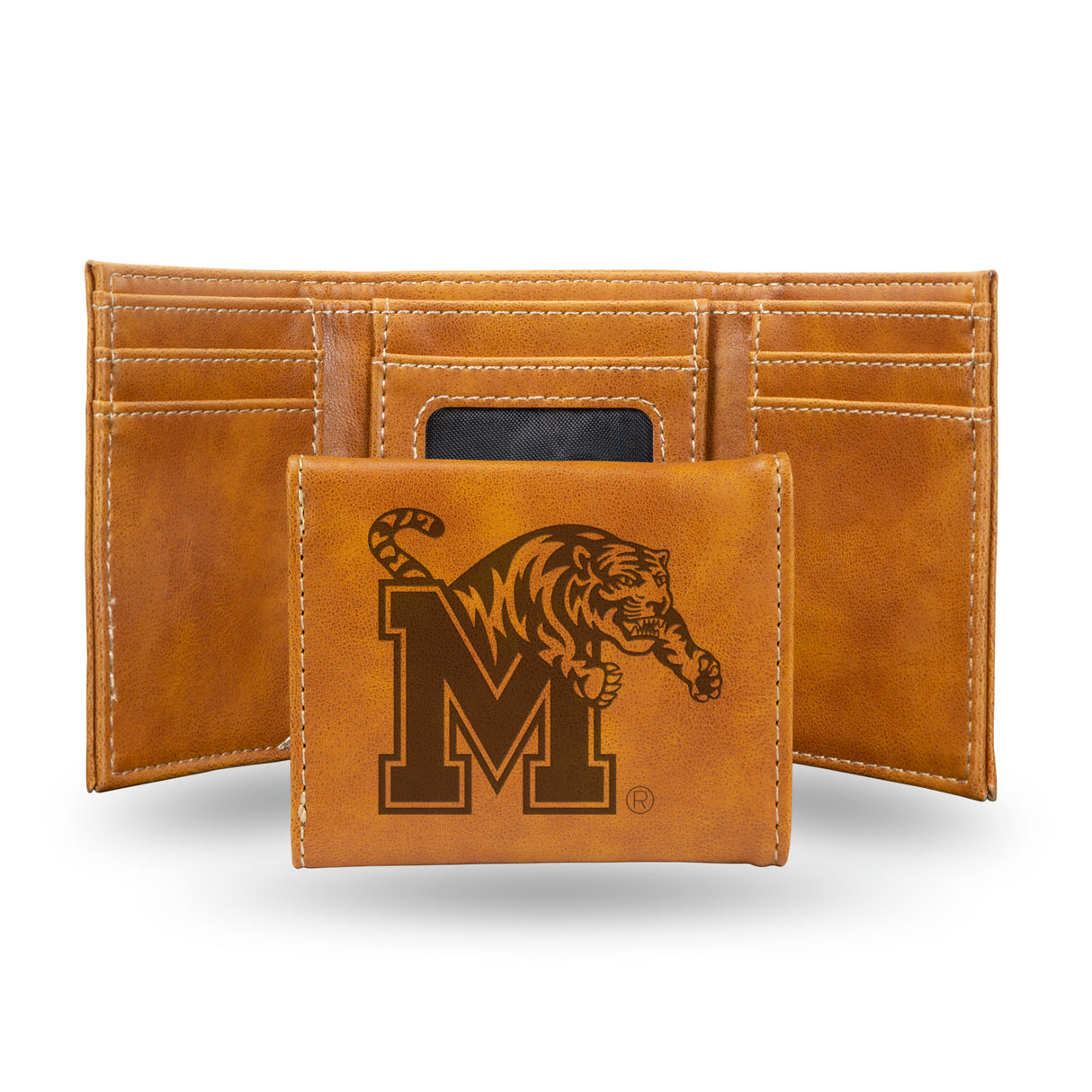 NCAA Memphis Tigers Laser Engraved Tri-Fold Wallet Fan Gear NCAA Memphis Tigers