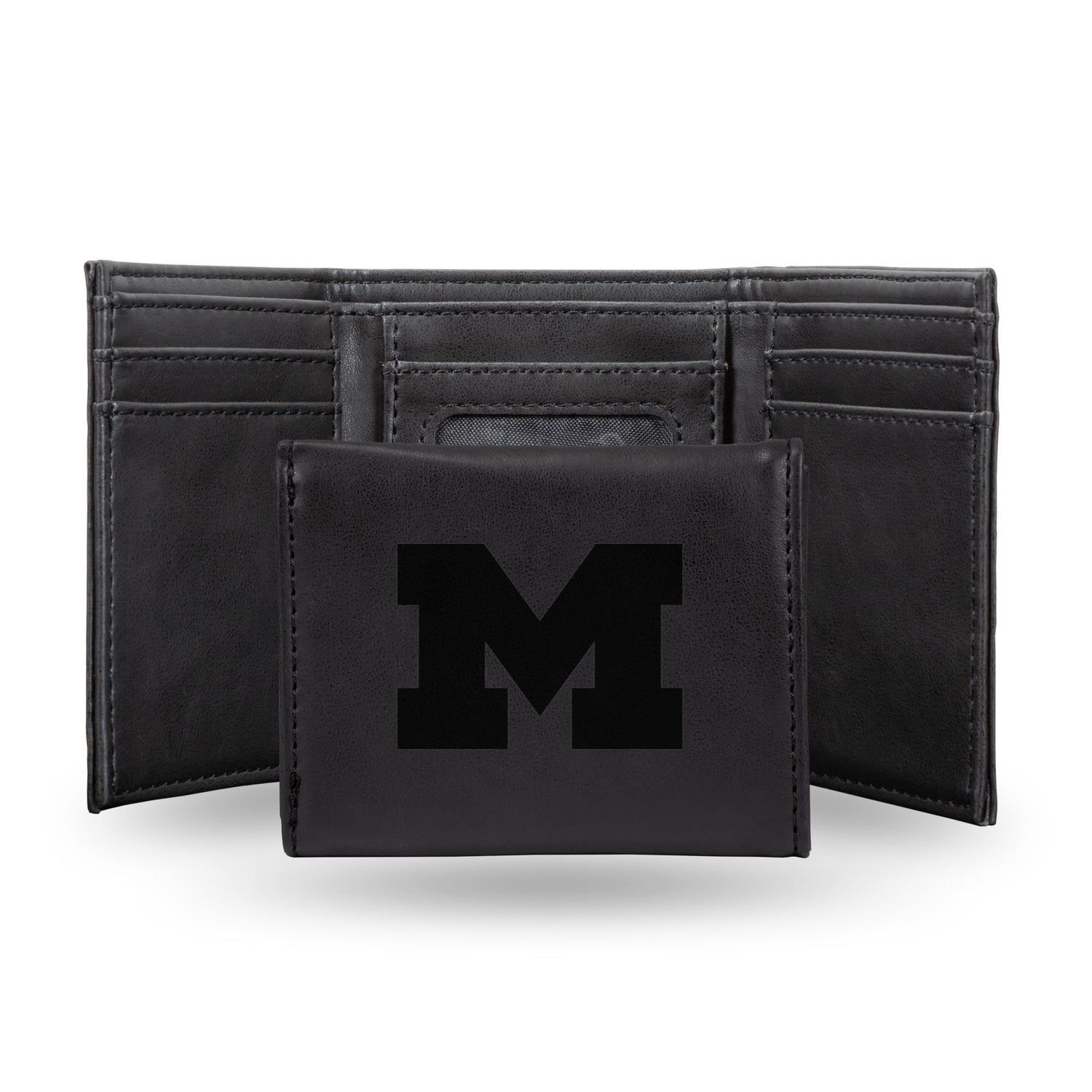NCAA Michigan Wolverines Laser Engraved Tri-Fold Wallet Fan Gear NCAA Michigan Wolverines