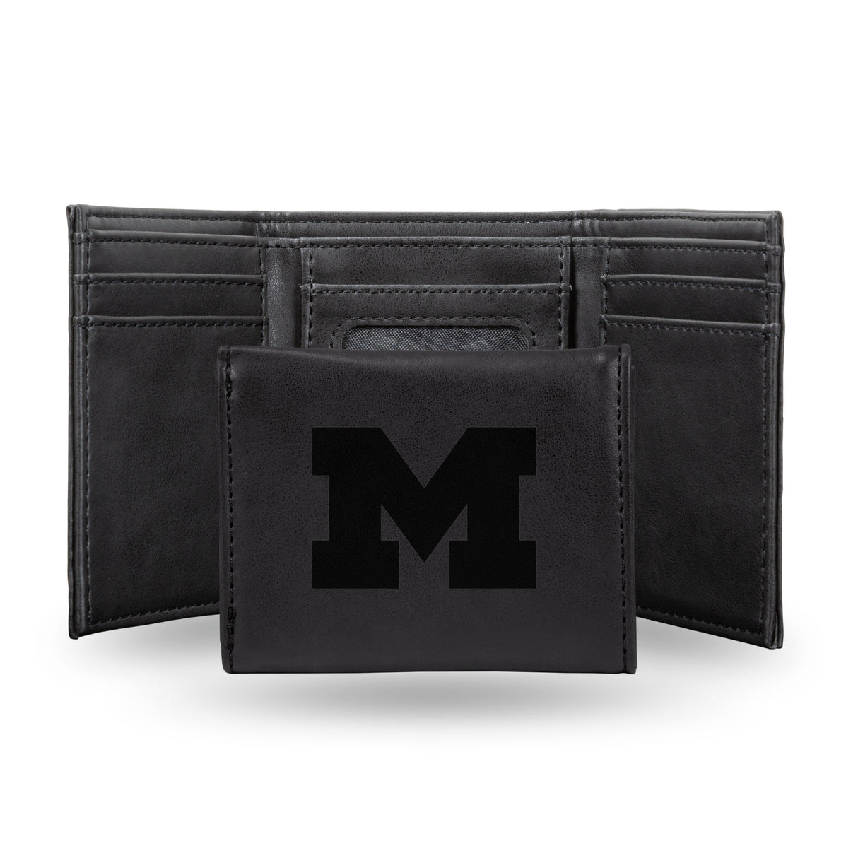 NCAA Michigan Wolverines Laser Engraved Tri-Fold Wallet Fan Gear NCAA Michigan Wolverines