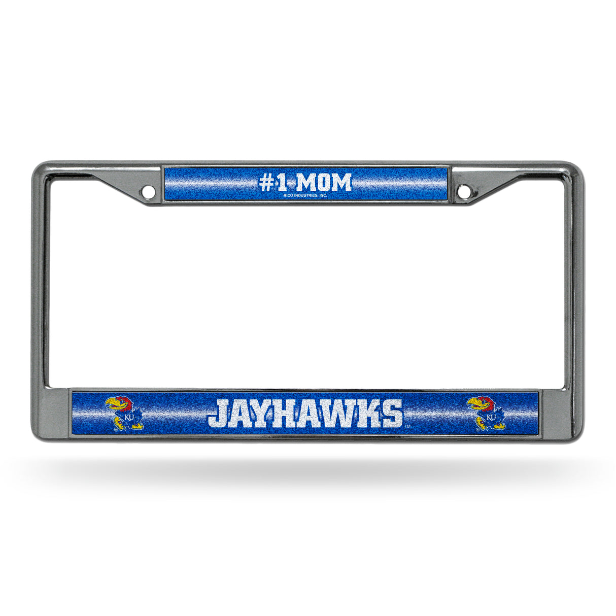NCAA Kansas Jayhawks Chrome Glitter License Plate Frame Fan Gear NCAA Kansas Jayhawks