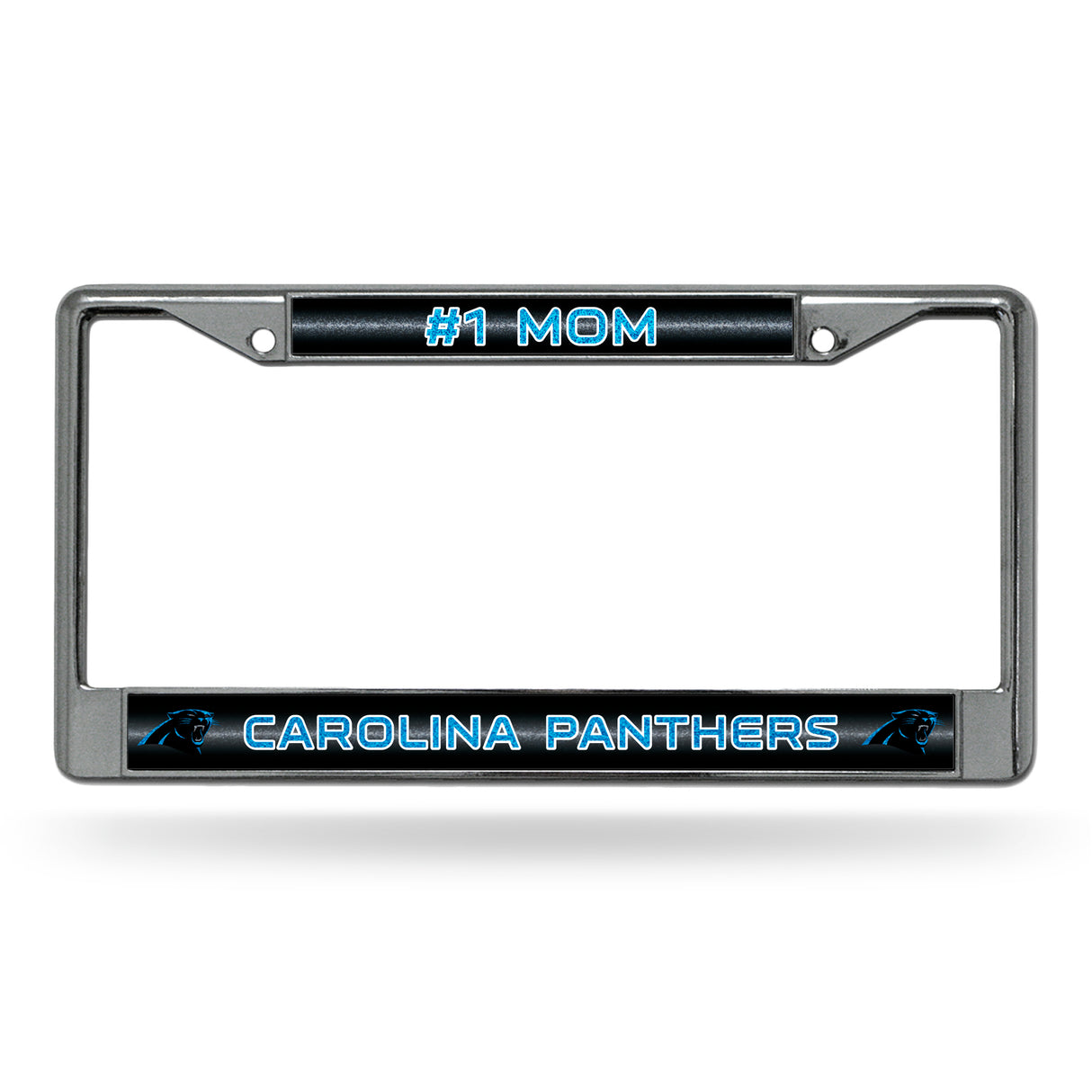 NFL Carolina Panthers Chrome Glitter License Plate Frame Fan Gear NFL Carolina Panthers