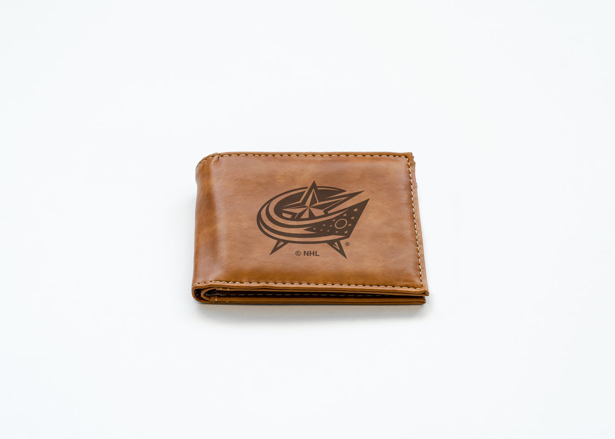 NHL Columbus Blue Jackets Laser Engraved Billfold Fan Gear NHL Columbus Blue Jackets