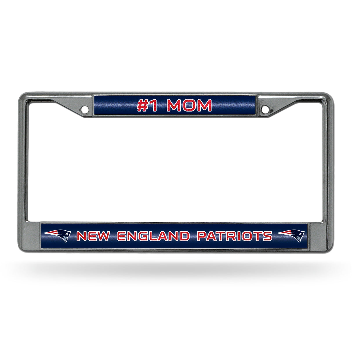 NFL New England Patriots Chrome Glitter License Plate Frame Fan Gear NFL New England Patriots