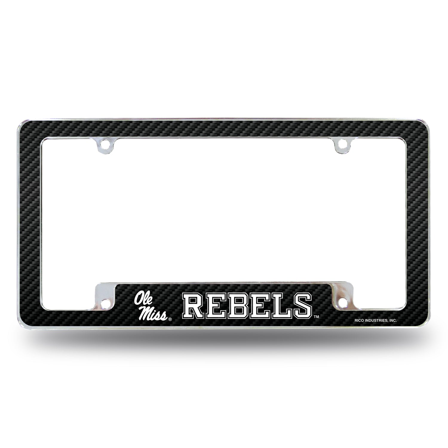 NCAA Mississippi Rebels - Ole Miss All Over Chrome License Plate Frame Fan Gear NCAA Mississippi Rebels