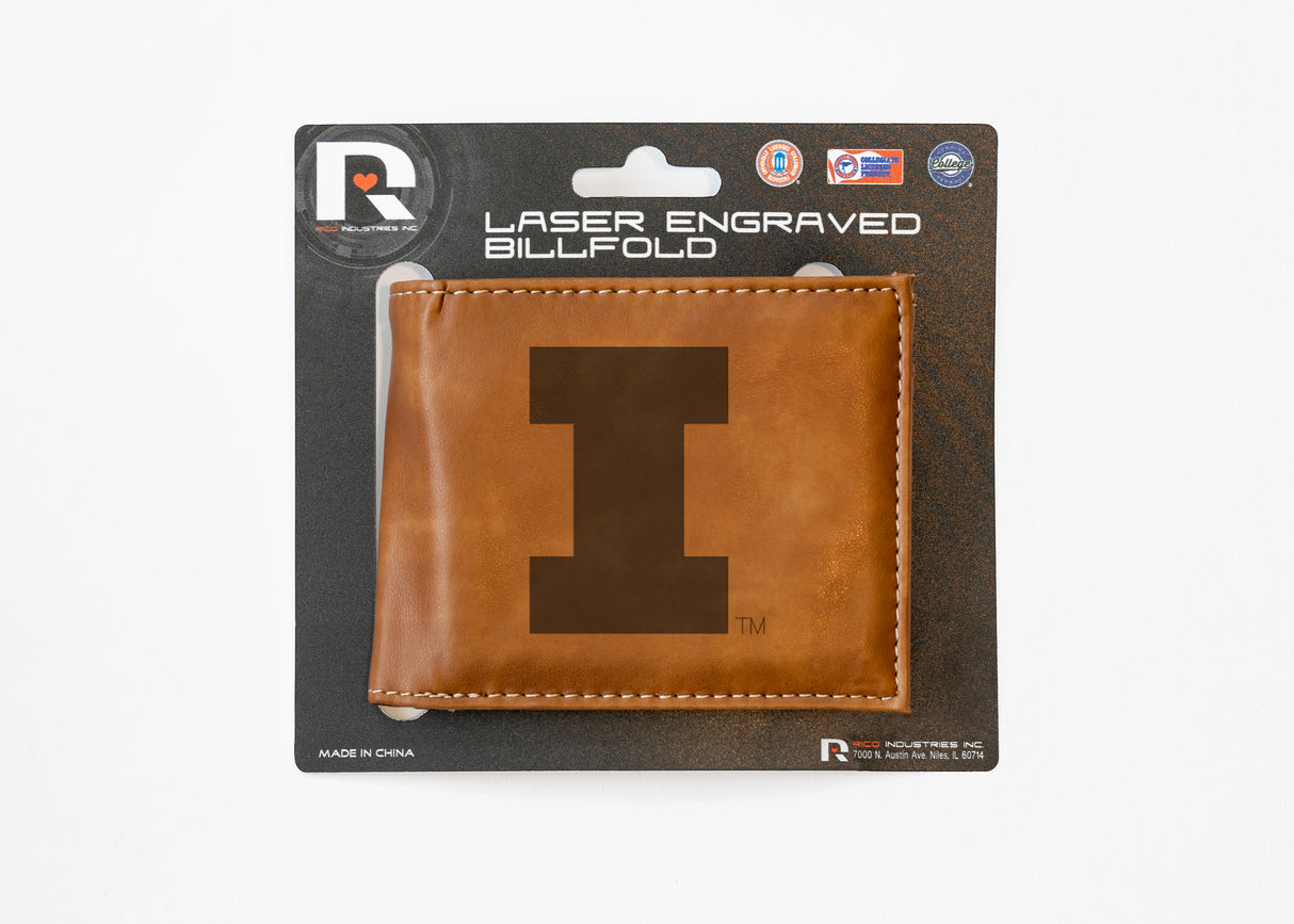 NCAA Illinois Fighting Illini Laser Engraved Bill-Fold Fan Gear NCAA Illinois Fighting Illini