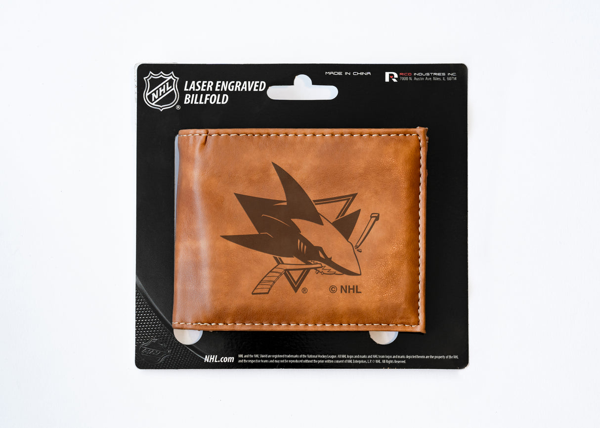 NHL San Jose Sharks Laser Engraved Billfold Fan Gear NHL San Jose Sharks