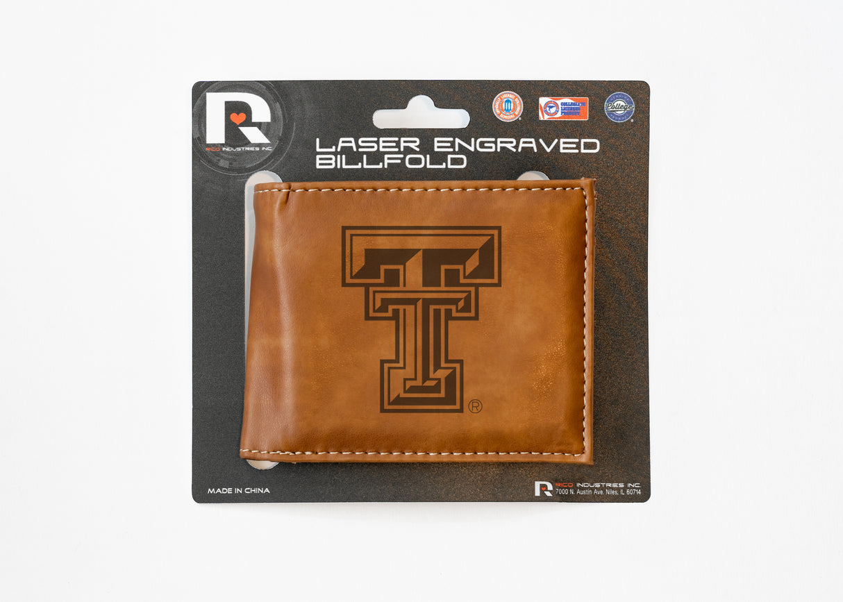 NCAA Texas Tech Red Raiders Laser Engraved Bill-Fold Fan Gear NCAA Texas Tech Red Raiders