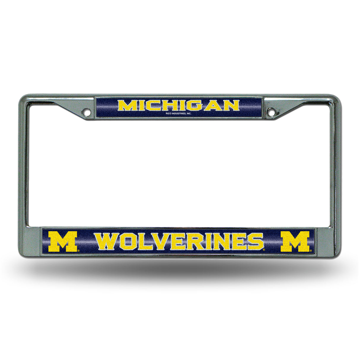 NCAA Michigan Wolverines Chrome Glitter License Plate Frame Fan Gear NCAA Michigan Wolverines