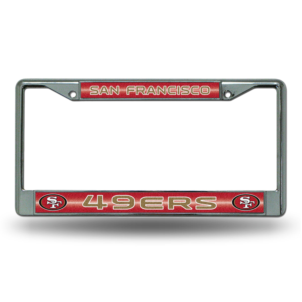 NFL San Francisco 49ers Chrome Glitter License Plate Frame Fan Gear NFL San Francisco 49ers