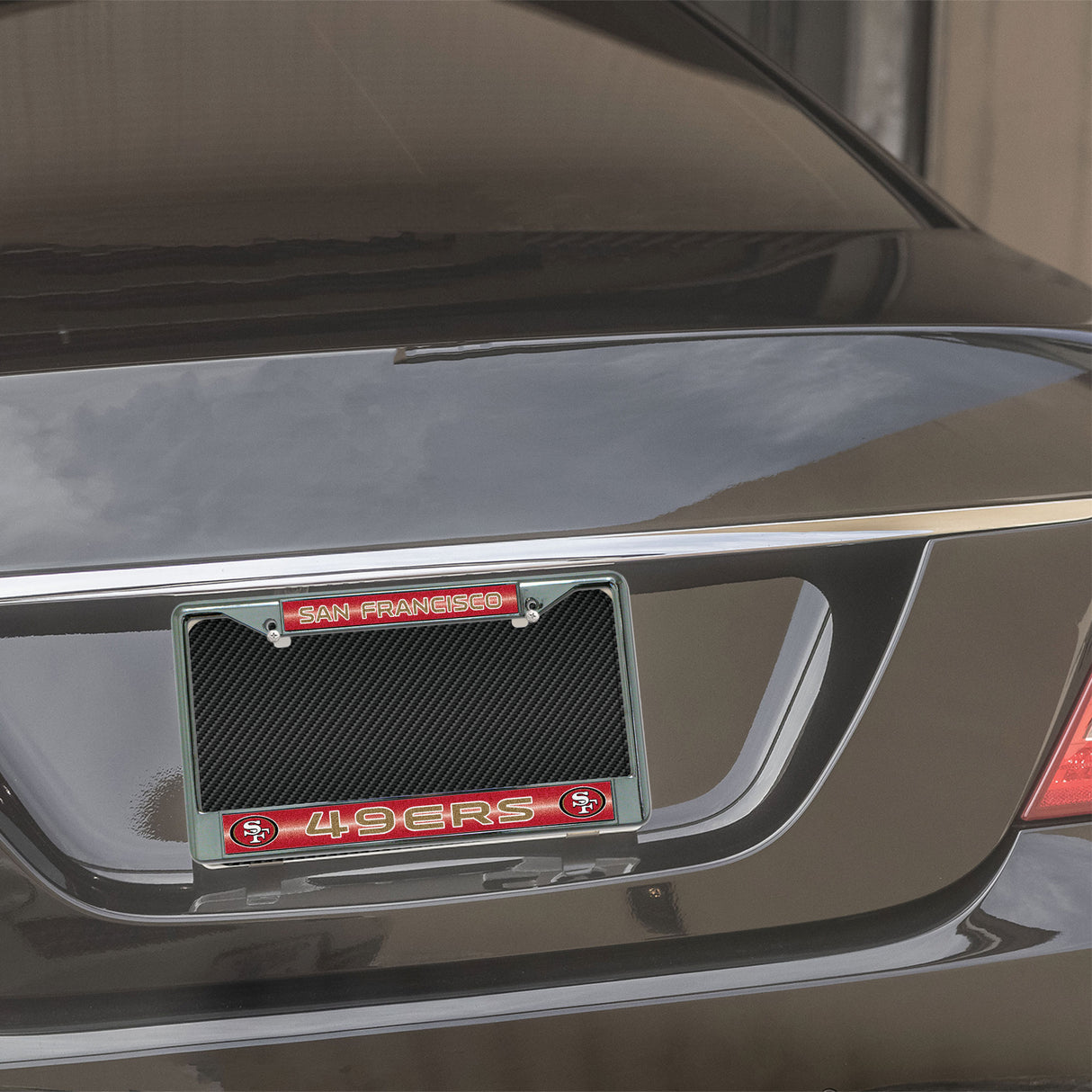 NFL San Francisco 49ers Chrome Glitter License Plate Frame Fan Gear NFL San Francisco 49ers