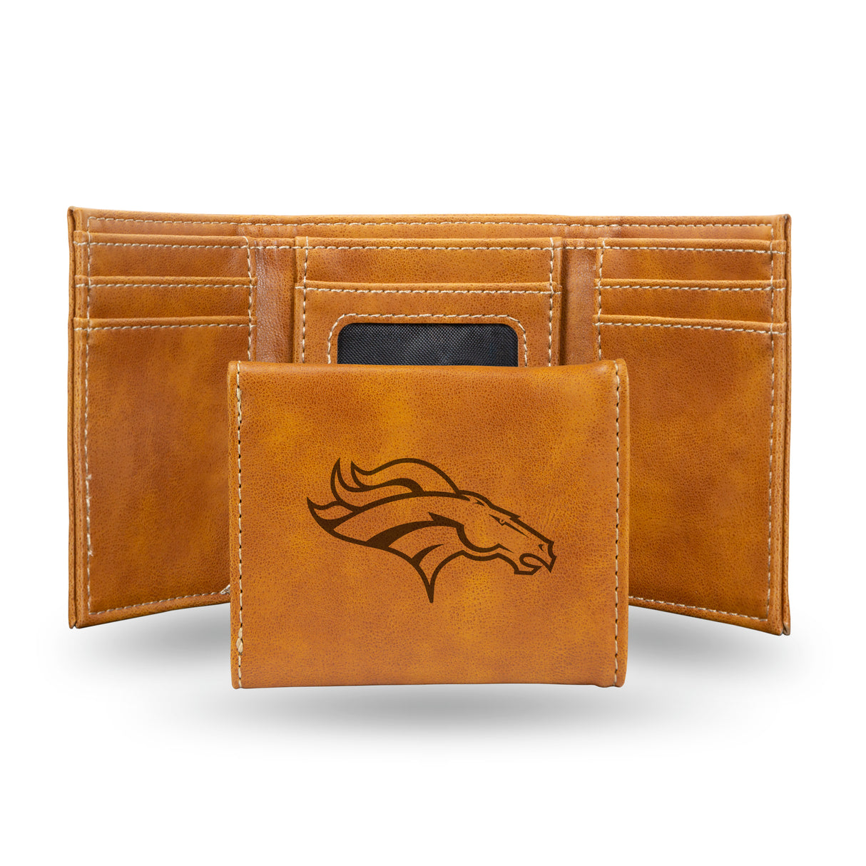 NFL Denver Broncos Laser Engraved Trifold Wallet Fan Gear NFL Denver Broncos