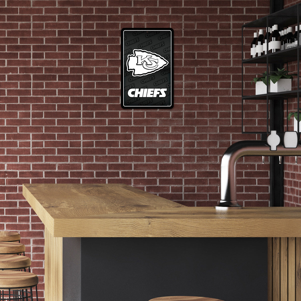 NFL Kansas City Chiefs Large Metal Sign Fan Gear NFL Kansas City Chiefs