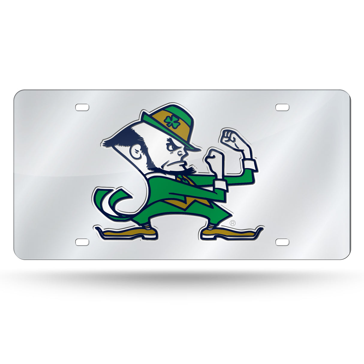 NCAA Notre Dame Fighting Irish - ND Silver Laser Cut Automobile Tag Fan Gear NCAA Notre Dame Fighting Irish