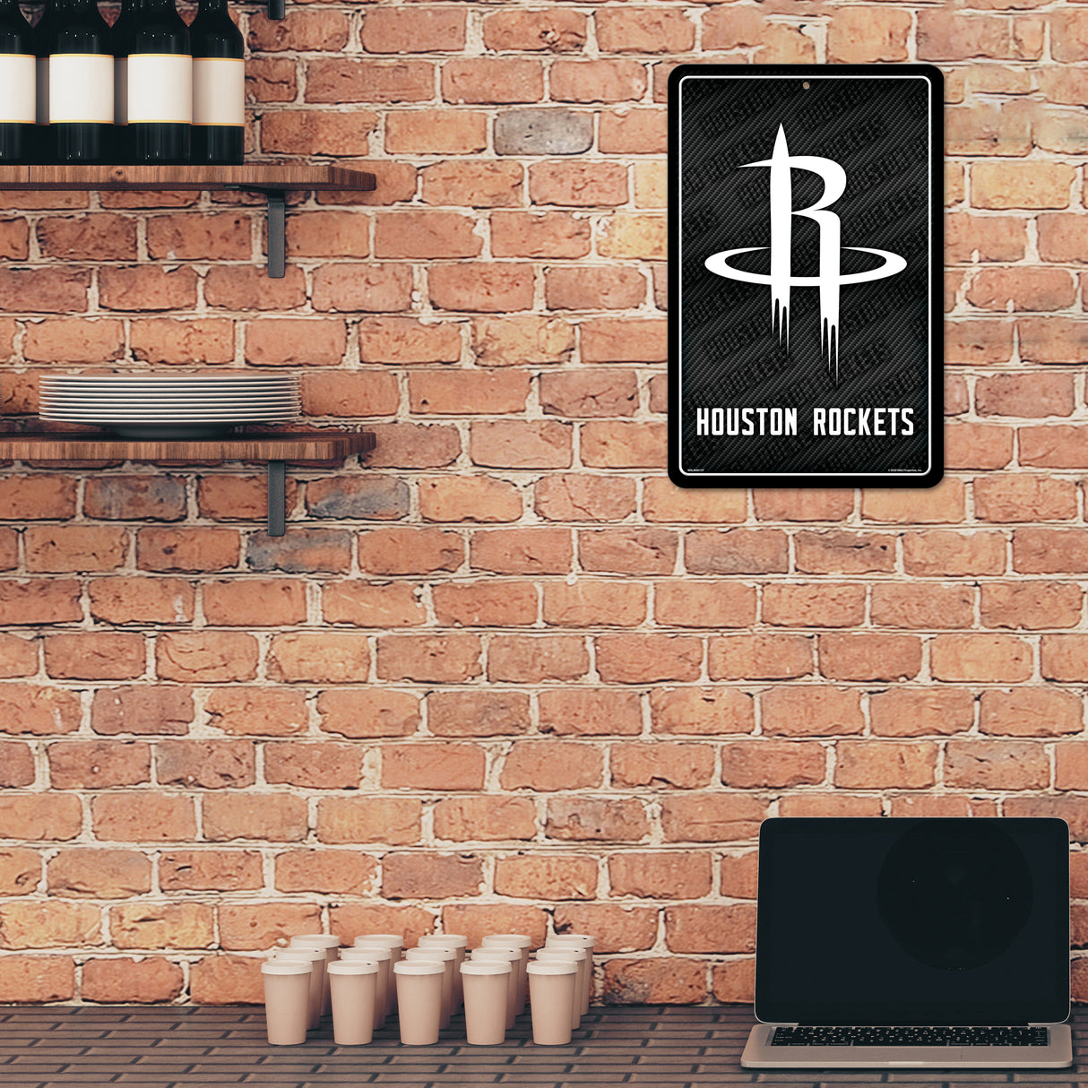 NBA Houston Rockets Large Metal Sign Fan Gear NBA Houston Rockets