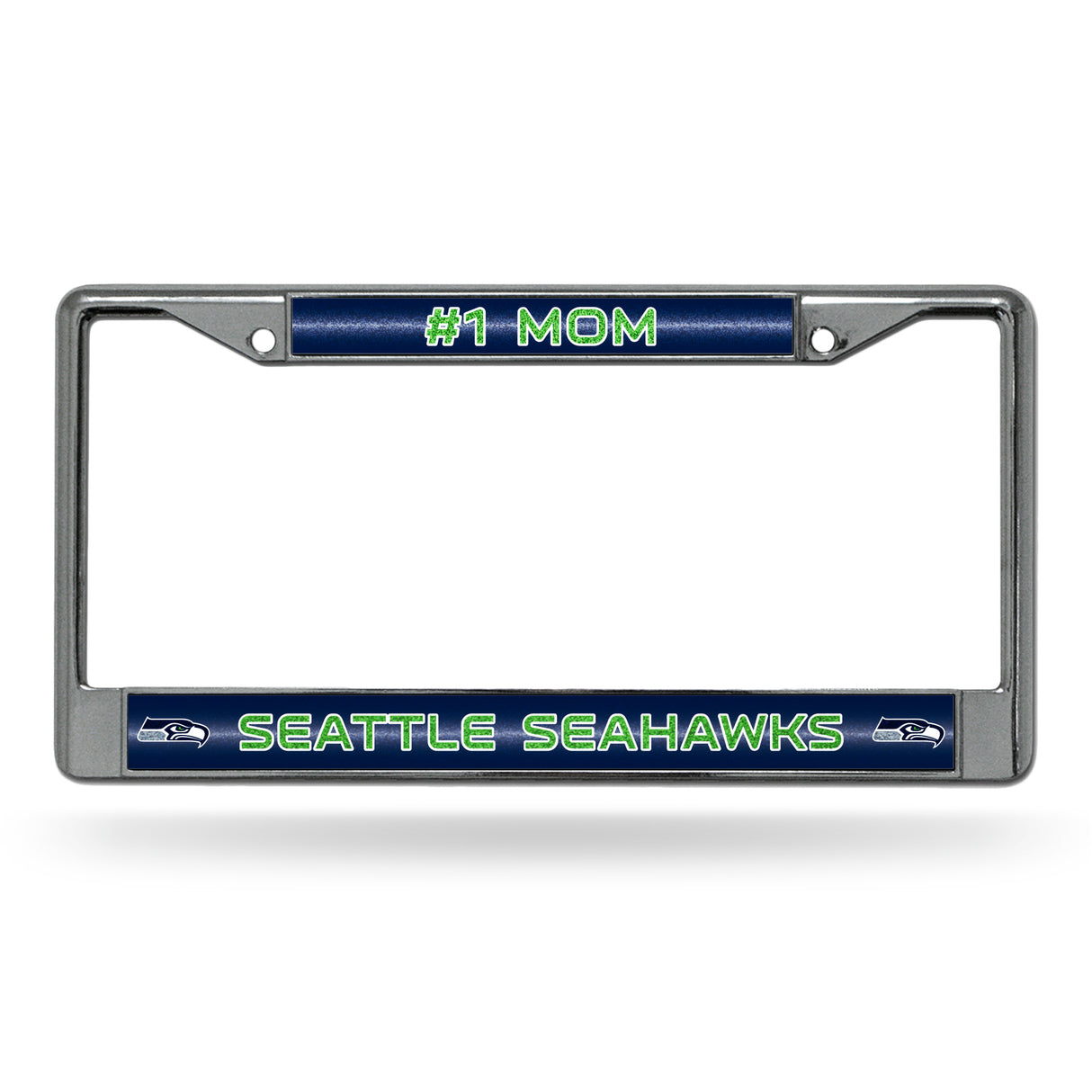 NFL Seattle Seahawks Chrome Glitter License Plate Frame Fan Gear NFL Seattle Seahawks