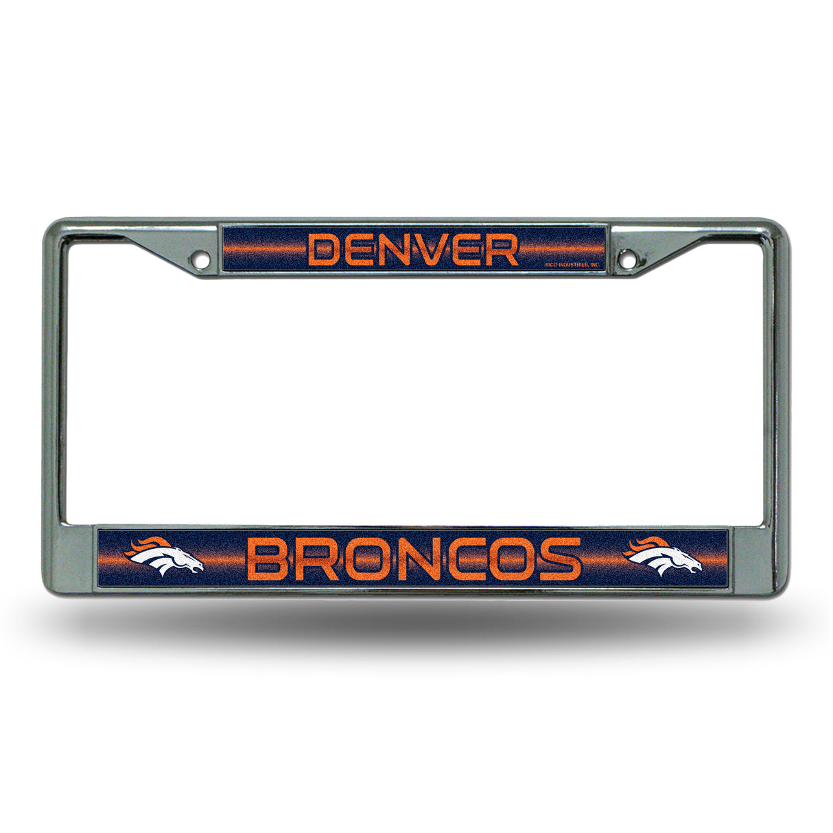 NFL Denver Broncos Chrome Glitter License Plate Frame Fan Gear NFL Denver Broncos