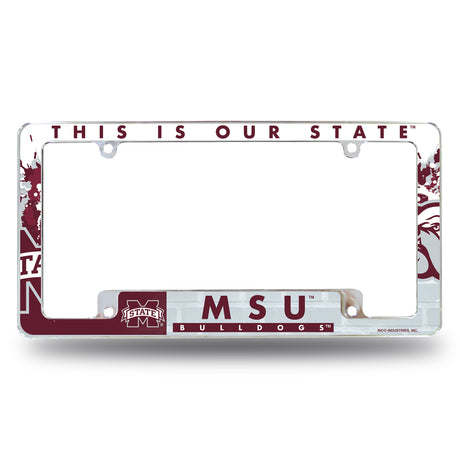 NCAA Mississippi State Bulldogs All Over Chrome License Plate Frame Fan Gear NCAA Mississippi State Bulldogs