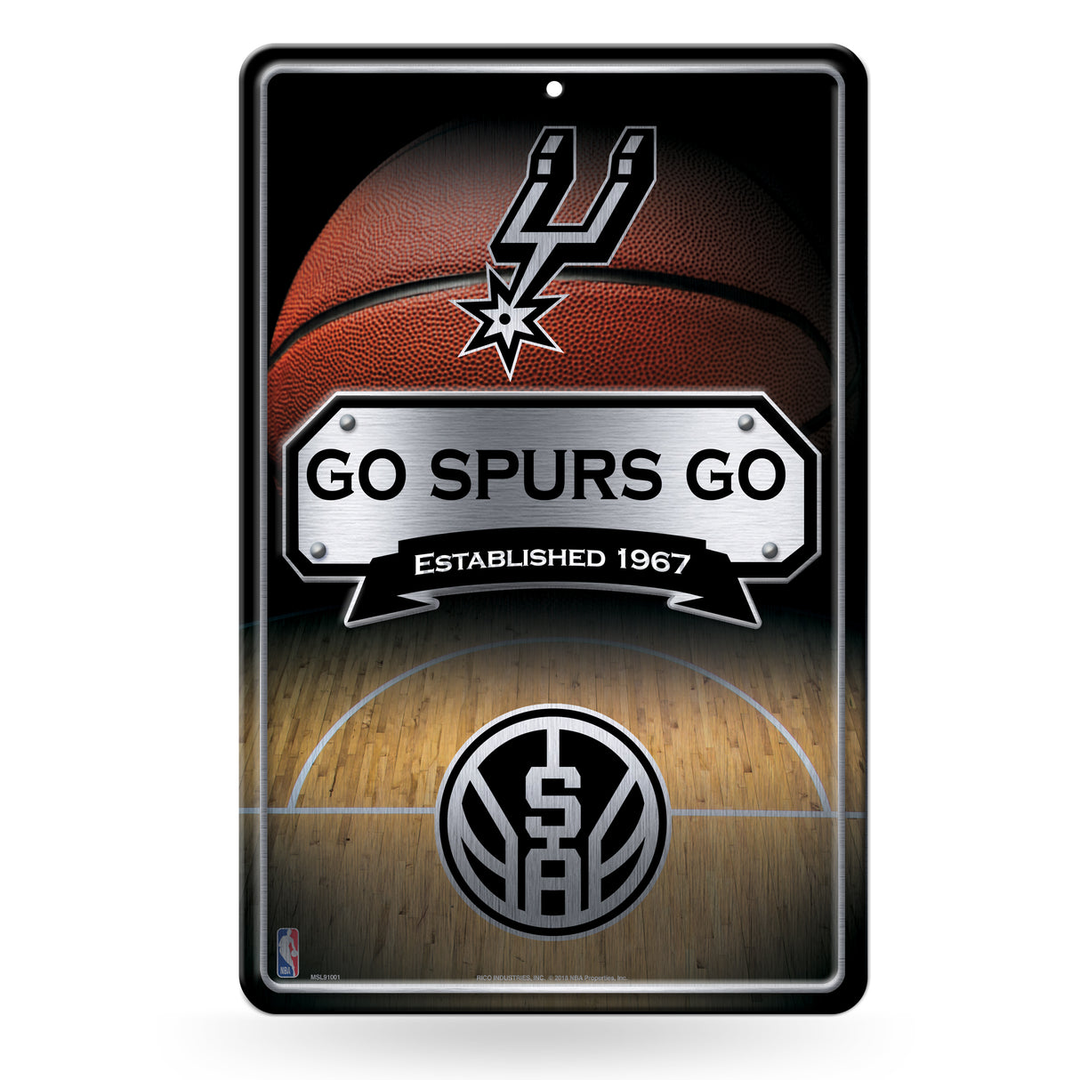 NBA San Antonio Spurs Large Metal Sign Fan Gear NBA San Antonio Spurs
