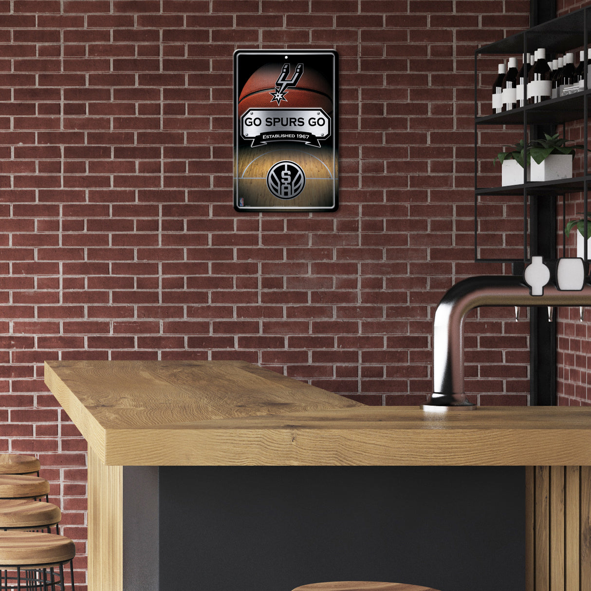 NBA San Antonio Spurs Large Metal Sign Fan Gear NBA San Antonio Spurs