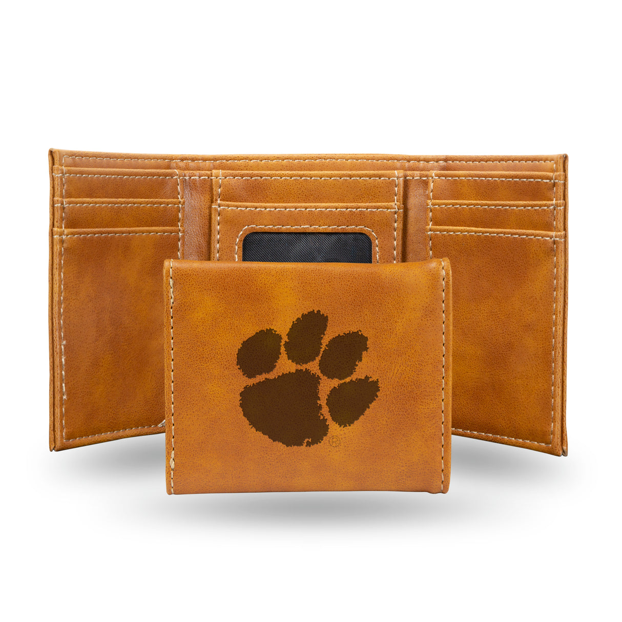 NCAA Clemson Tigers Laser Engraved Tri-Fold Wallet Fan Gear NCAA Clemson Tigers