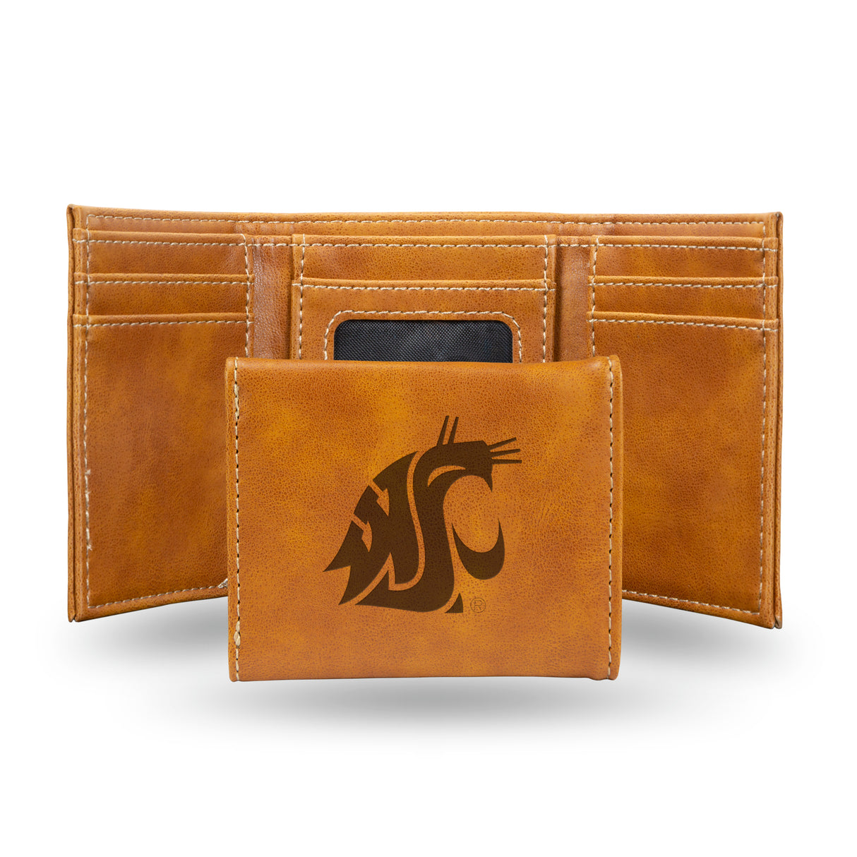 NCAA Washington State Cougars - WSU Laser Engraved Tri-Fold Wallet Fan Gear NCAA Washington State Cougars