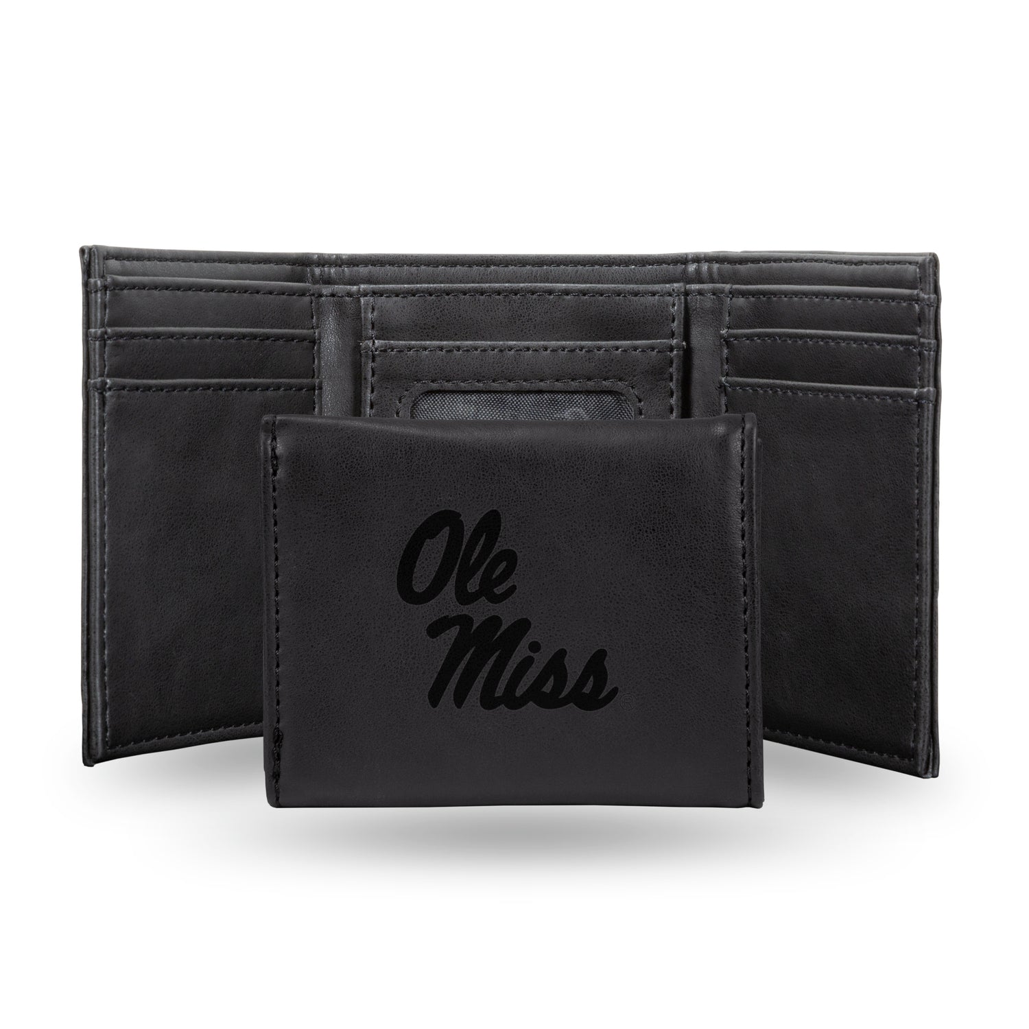 NCAA Mississippi Rebels - Ole Miss Laser Engraved Tri-Fold Wallet Fan Gear NCAA Mississippi Rebels