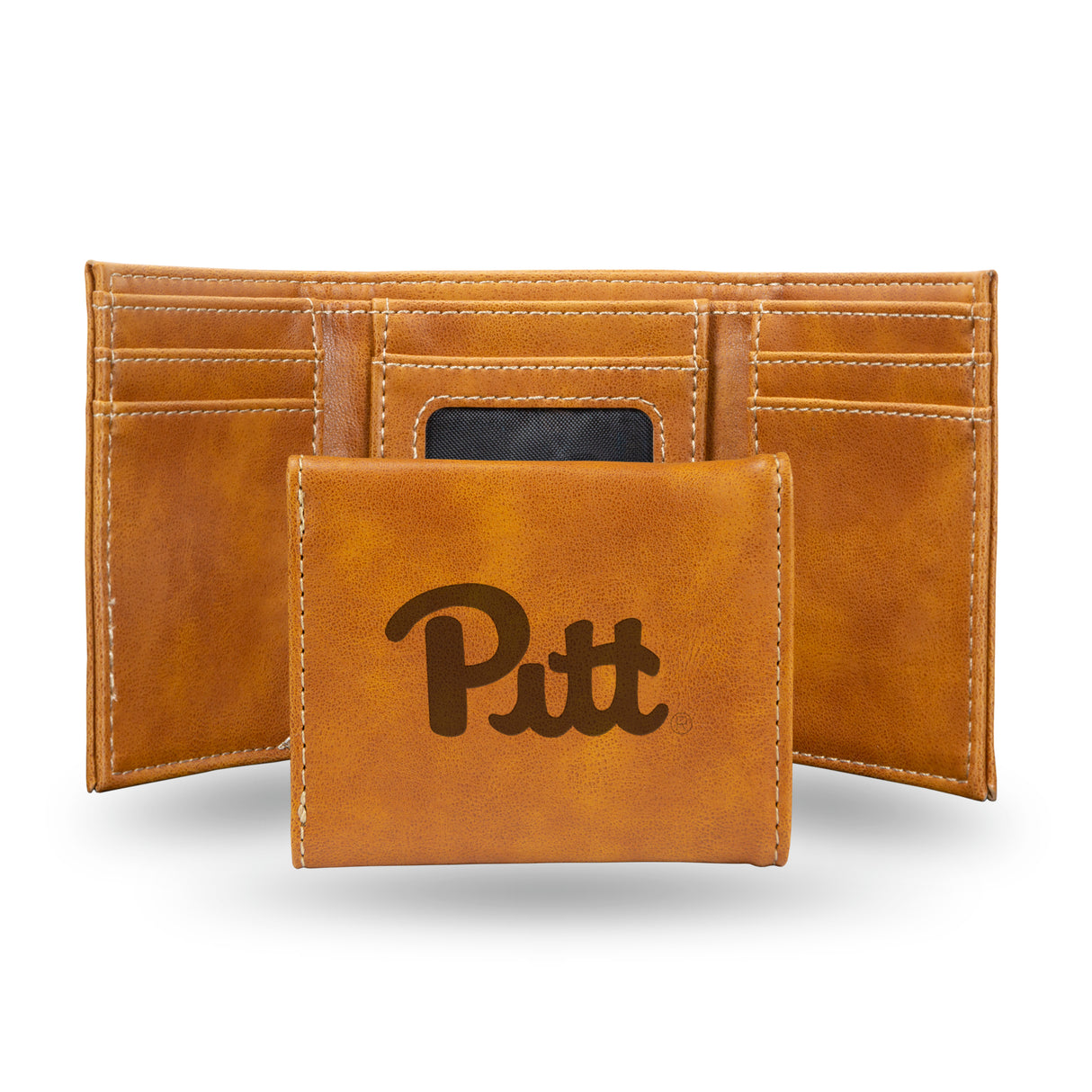 NCAA Pitt Panthers Laser Engraved Tri-Fold Wallet Fan Gear NCAA Pitt Panthers