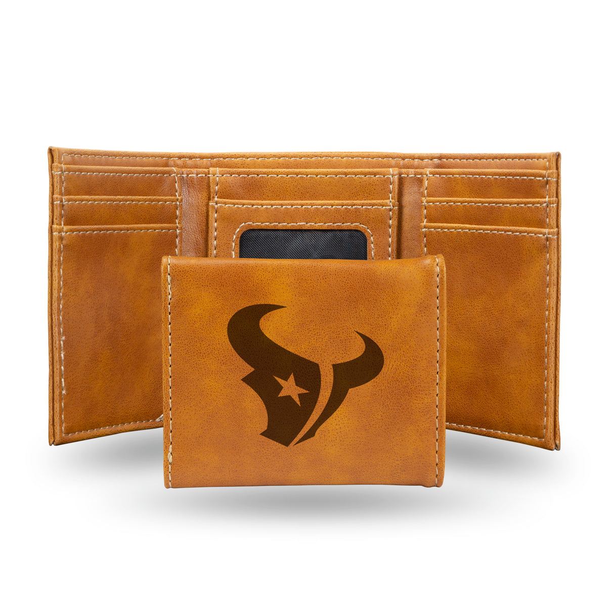 NFL Houston Texans Laser Engraved Trifold Wallet Fan Gear NFL Houston Texans