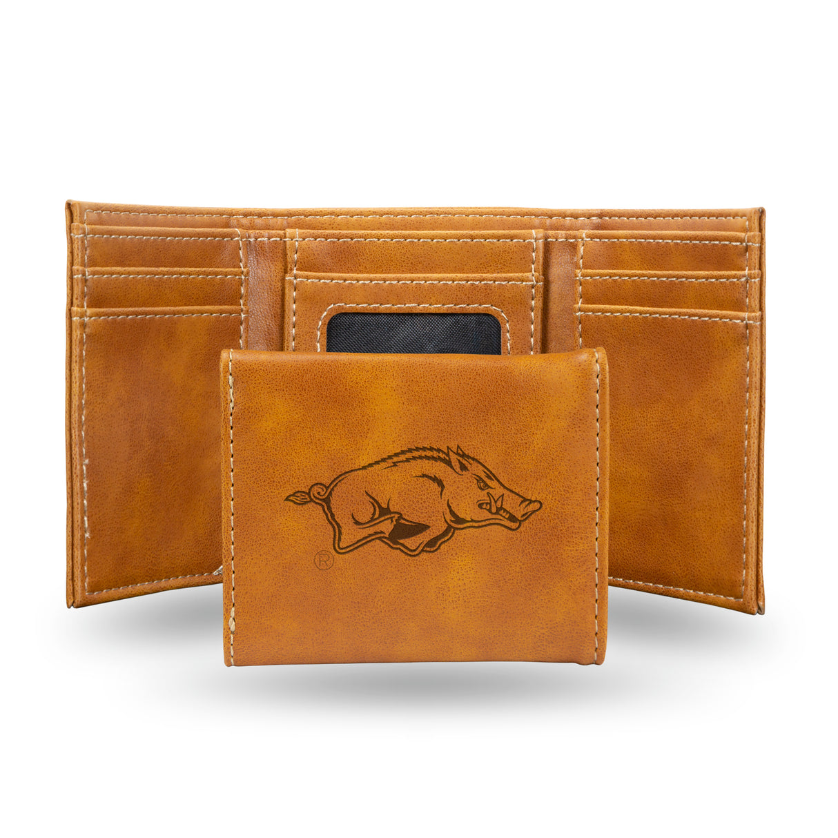 NCAA Arkansas Razorbacks Laser Engraved Tri-Fold Wallet Fan Gear NCAA Arkansas Razorbacks