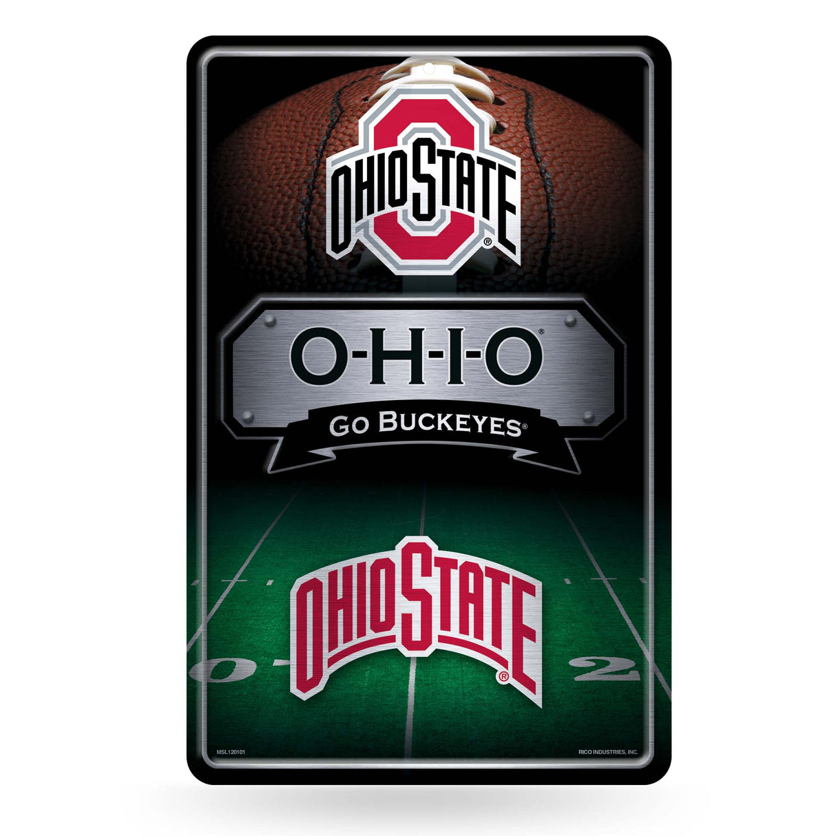 NCAA Ohio State Buckeyes Large Metal Sign Fan Gear NCAA Ohio State Buckeyes