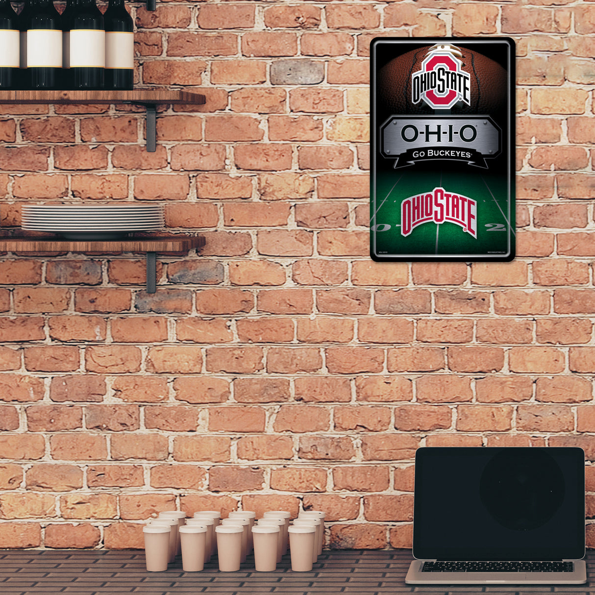 NCAA Ohio State Buckeyes Large Metal Sign Fan Gear NCAA Ohio State Buckeyes